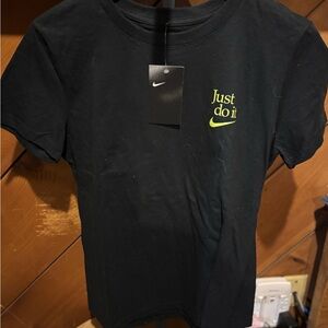 Nike Kids Black Tee with Yellow Print